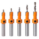 Juego de 5 brocas HSS de avellanado para carpintería de vástago de 8mm.