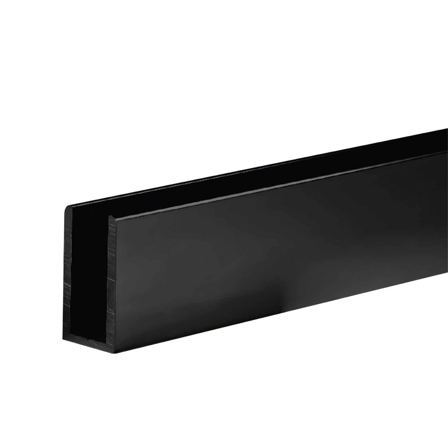 Uchanel alum. 10-12 mm glass. Altura 40 mm . 3.5 mts long. anodizado negro 20 micrones Negro