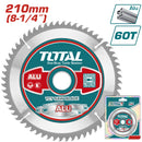 Disco corte aluminio TCT 210mm (8-1/4") 60T