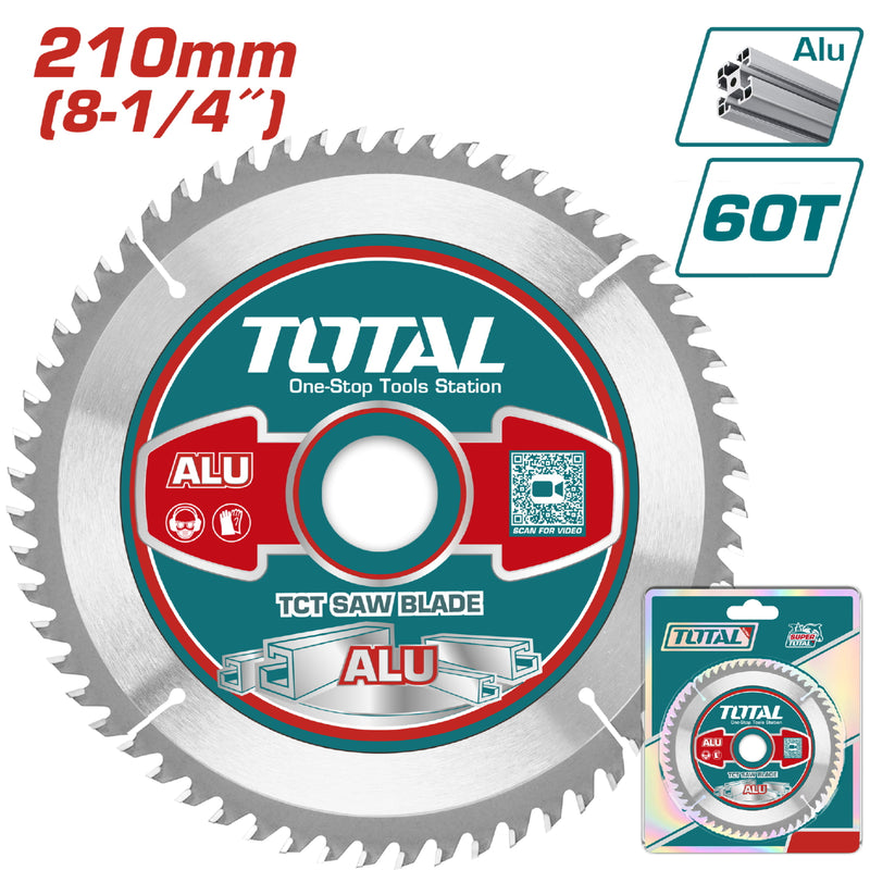 Disco corte aluminio TCT 210mm (8-1/4") 60T