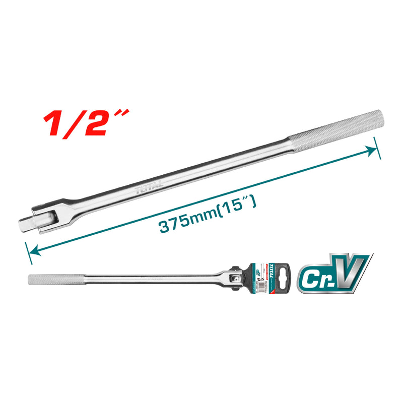 Extension Barra Articulada Flexible de 1/2". Longitud: 15" (375mm). Cr-V (50 BV 30).