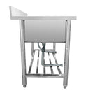 Fregador doble 1200 x 700 x 900 mm. Acero inoxidable. Medida de la Tina 520mm x 520 mm x 300 mm 1.2mm