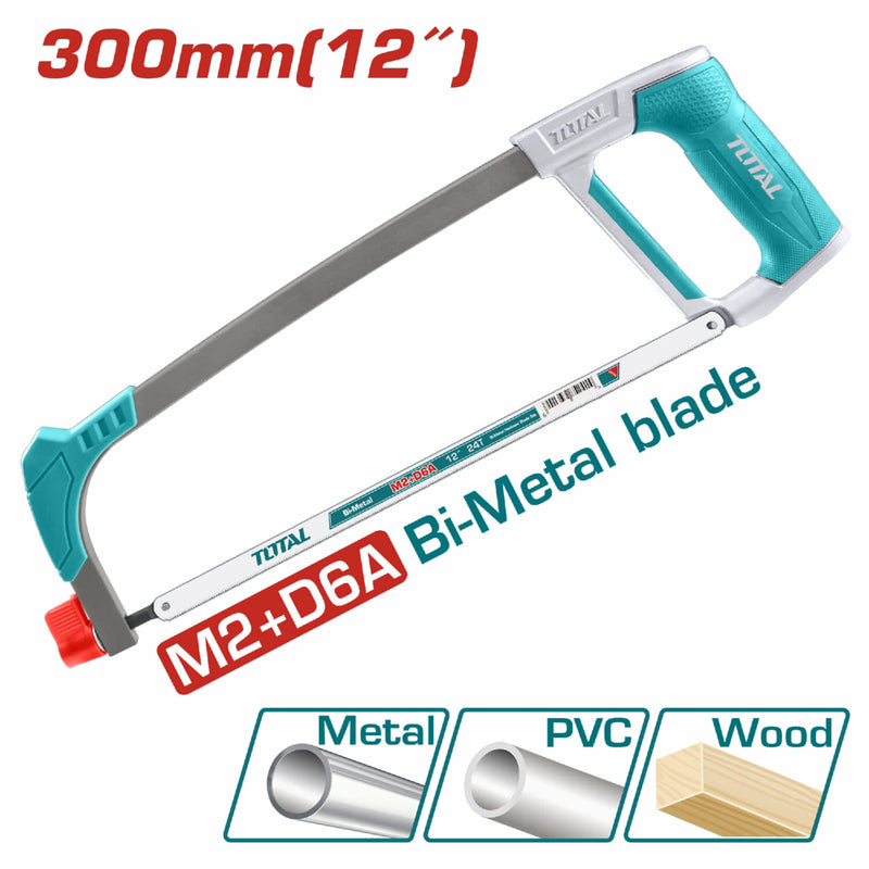 Segueta 12"/300mm con mango suave. Incluida 1 hoja de segueta de madera