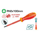Destornillador insulado de estrella PH2 mm. Largo 100 mm. Cr-V. 1000volts. Certificado VDE