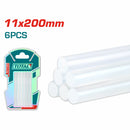 Juego de 6 Barras de Silicon. Material: resina de petróleo. Diámetro: 11,2 mm. Longitud: 20cm.