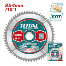 Disco corte madera 254mm(10") 60T,Anillo reductor(mm) 25.4;16