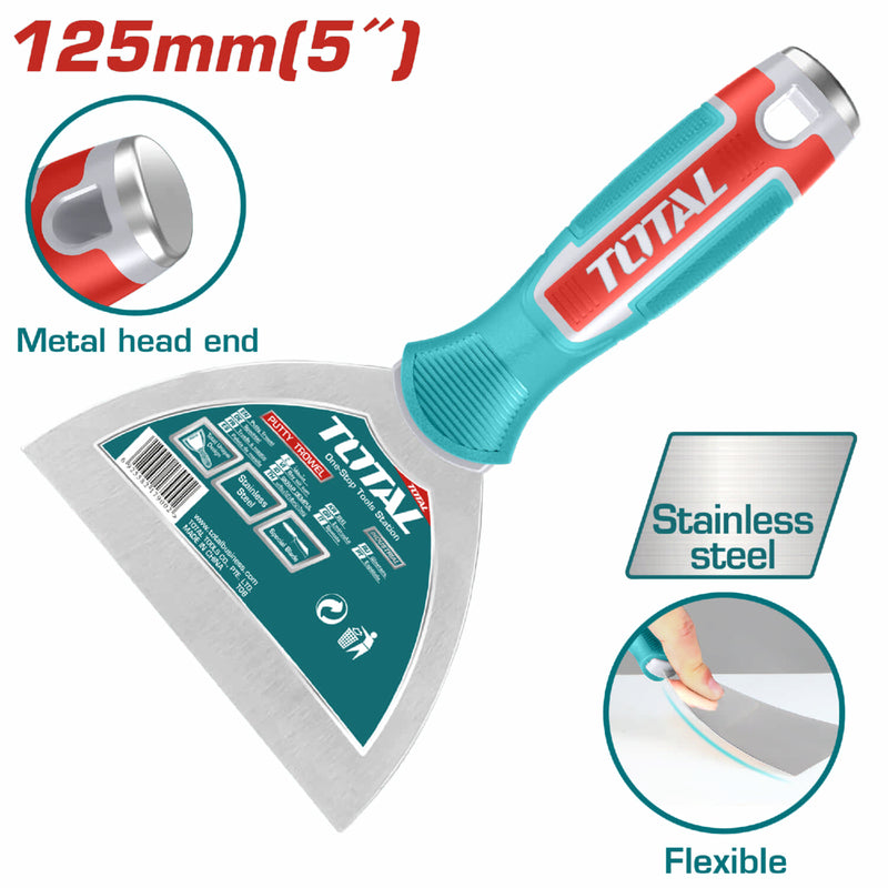Espatula de 125 mm. Acero inoxidable. Mango comodo.