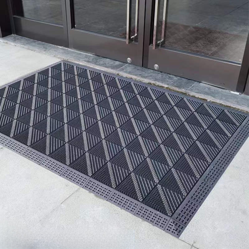 Alfombras comerciales de entrada para polvo Negro 7.5x7.5cm para Exteriores, Uso Comercial y Residencial. Alfombrilla (Borde Hembra)