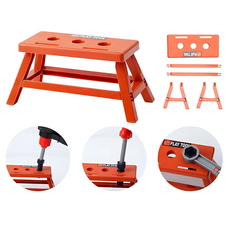 Herramientas de Juguete para Niños. Set de 69 Piezas con chaleco y Casco. Juego de Construcción Educativo.