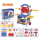 Herramientas de Juguete para Niños. Set de 105 Piezas con Casco y taladro. Juego de Construcción Educativo.