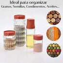 Especieros para cocina. Frascos de Vidrio Herméticos para Especias y Condimentos (Set de 12 Piezas). Organizadores con tapa.