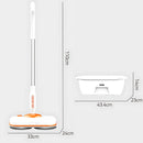 Mopa Eléctrica Inalámbrica con Autolimpieza. Barre, Trapea y Desinfecta. Tanque 750ml, Luz LED y Cabezal Giratorio 90° (Incluye Cubo).
