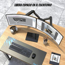 Soporte de Monitor Doble. Brazo Ergonómico para Pantallas de hasta 27” con Montaje de Escritorio. Ideal para Oficina y Gaming.