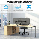 Soporte de Monitor Doble. Brazo Ergonómico para Pantallas de hasta 27” con Montaje de Escritorio. Ideal para Oficina y Gaming.
