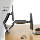 Soporte de Monitor Doble. Brazo Ergonómico para Pantallas de hasta 27” con Montaje de Escritorio. Ideal para Oficina y Gaming.
