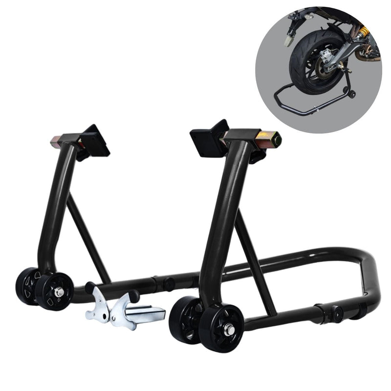 Caballete Trasero para Moto Universal Ajustable con Ruedas. Soporte de motocicleta para rueda trasera.