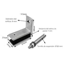 Soporte de Vidrio a Pared en Ángulo 90°. Acero Inoxidable 304 Negro Reforzado. Para Cristales de 10 a 13.5 mm. Abrazadera de Fijación.