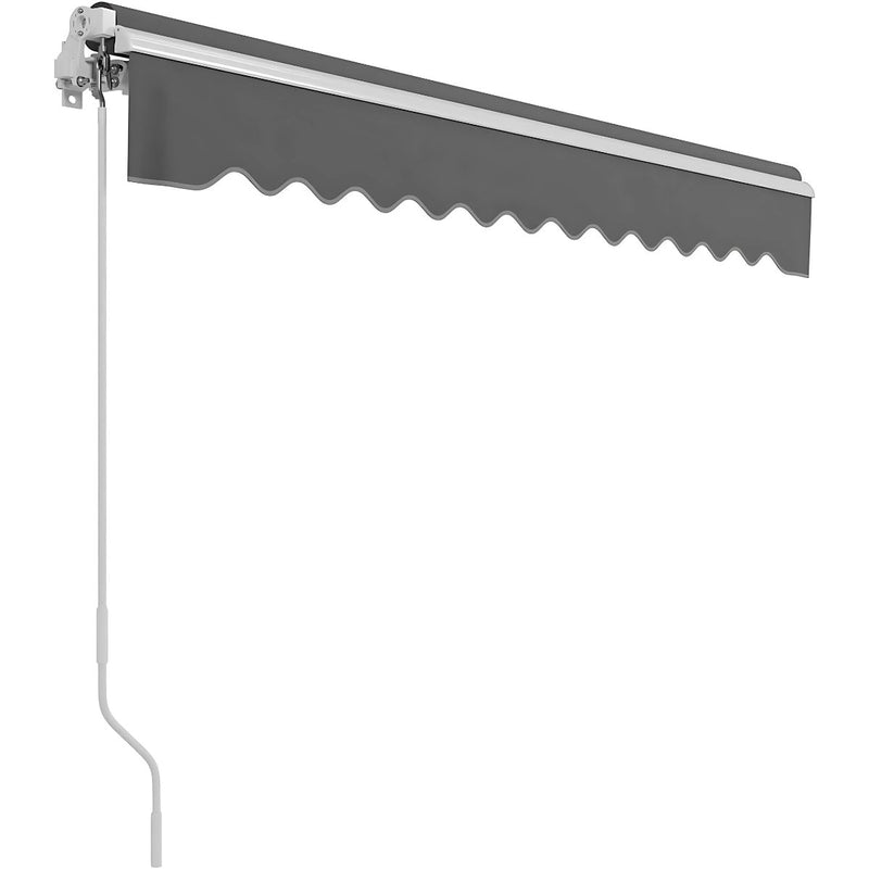 Toldo Retráctil Manual 5 x 3.5M. Tolda Gazebo Color Gris. Carpa Impermeable con Protección UV y Brazo de Aluminio Reforzado.