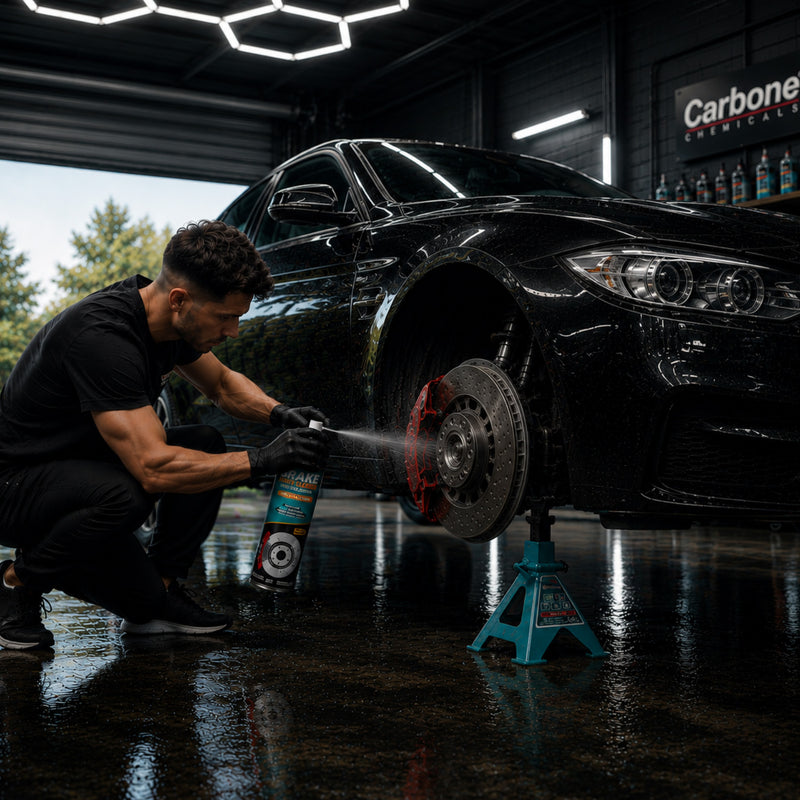 Limpiador de Frenos en Spray 650ml Secado Rápido Sin Cloro. Desengrasante Potente para Discos y Sistema de Frenado Automotriz