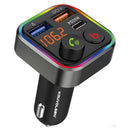 Cargador para Auto 20W con Bluetooth, Transmisor FM y Reproductor MP3. Adaptador de carro con carga rápida PD y QC para Múltiples Dispositivos.