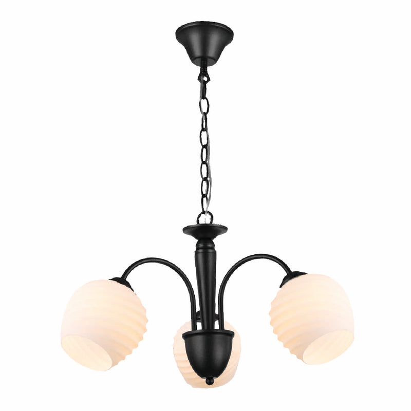 Lámpara Colgante Estilo Fuente Negra con 3XE27 Diseño Moderno 530x680mm Ideal para Comedores, Islas de cocina o Salas de estar. Ofrece iluminación focal y estilizada. Lámpara Estilo Chandelier.