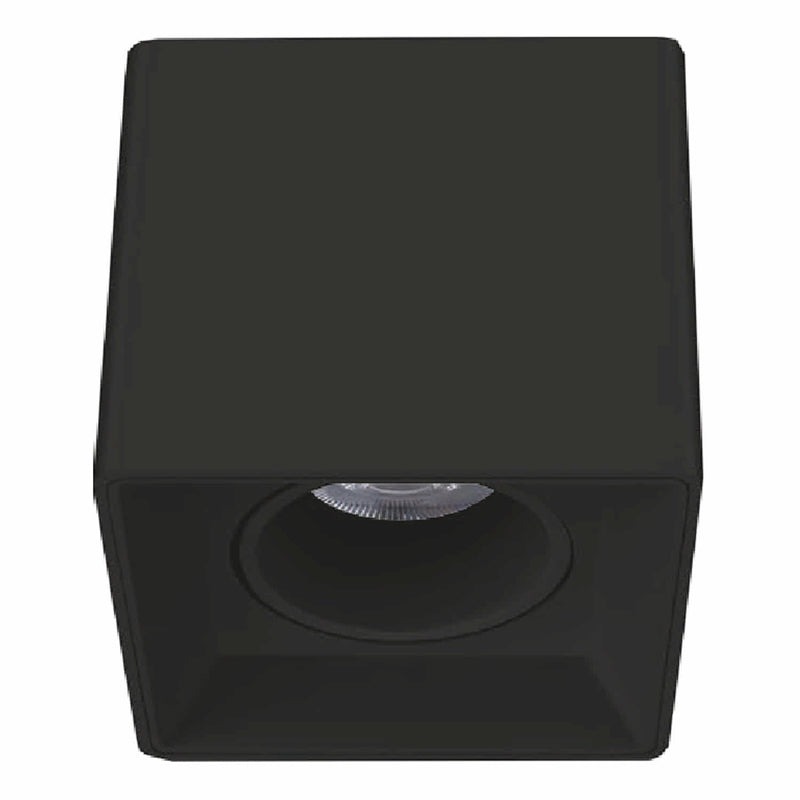 Lámpara de Techo Negra PC 1XGU10, Superficie Ajustable .Minimalista Diseño Simple. Ideal interiores. Foco cuadrado ajustable.