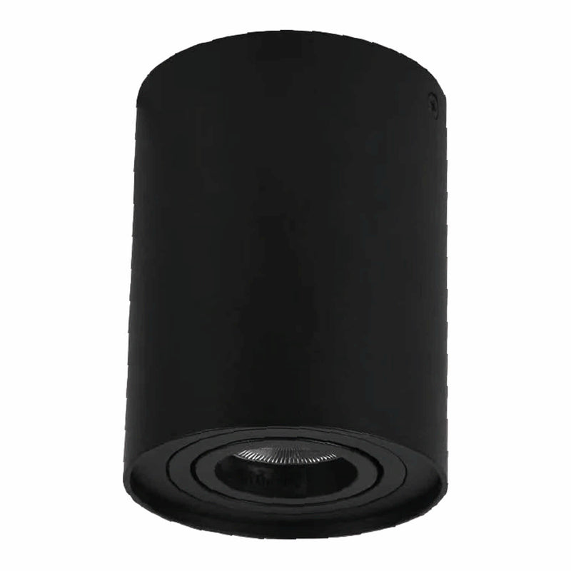 Lámpara de techo 1XGU10 superficie negra redonda.Diseño simple. Ideal para interiores. Foco de Techo Redondo.