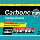 Alambre de puas calibre 16.5 de 300m zincado 60Gr Mt2 clase I (Amarillo estandar)