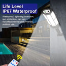 Lámpara Solar LED Para Exterior Con Sensor De Movimiento. Foco De Pared Con Control Remoto Y Panel Solar IP67. Luz Cálida Y Fría.