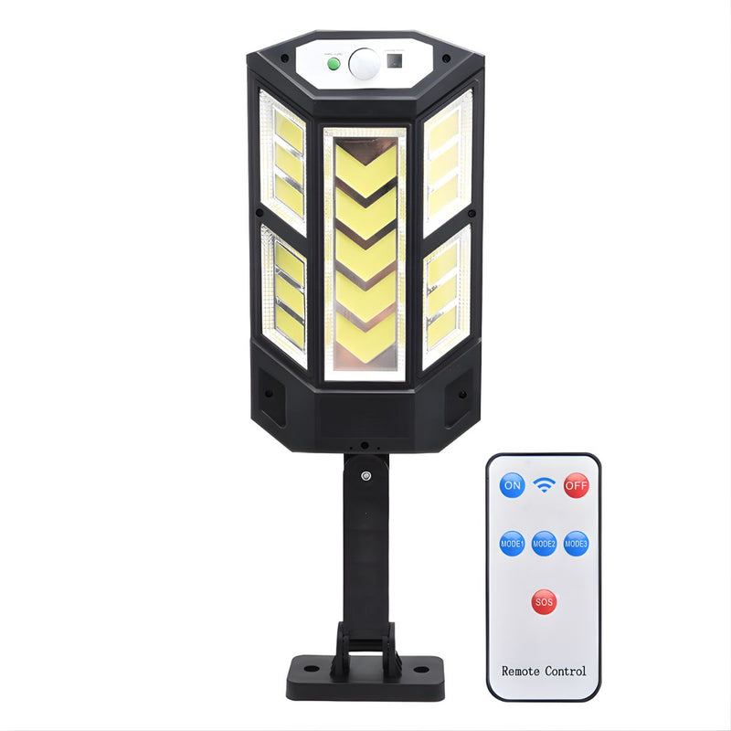 Lámpara Solar LED Para Exterior Con Sensor De Movimiento. Foco De Pared Con Control Remoto Y Panel Solar IP67. Luz Cálida Y Fría.