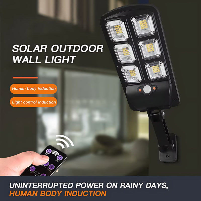 Lámpara Solar LED de Pared con Sensor de Movimiento y Control Remoto. 3 Modos de Iluminación. Luz Exterior.