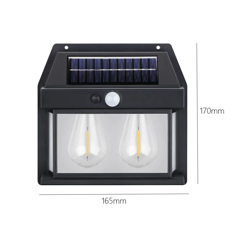 Lámpara Solar LED De Pared Con Sensor De Movimiento. Luz Exterior de  600 Lúmenes. 3 Niveles De Brillo.