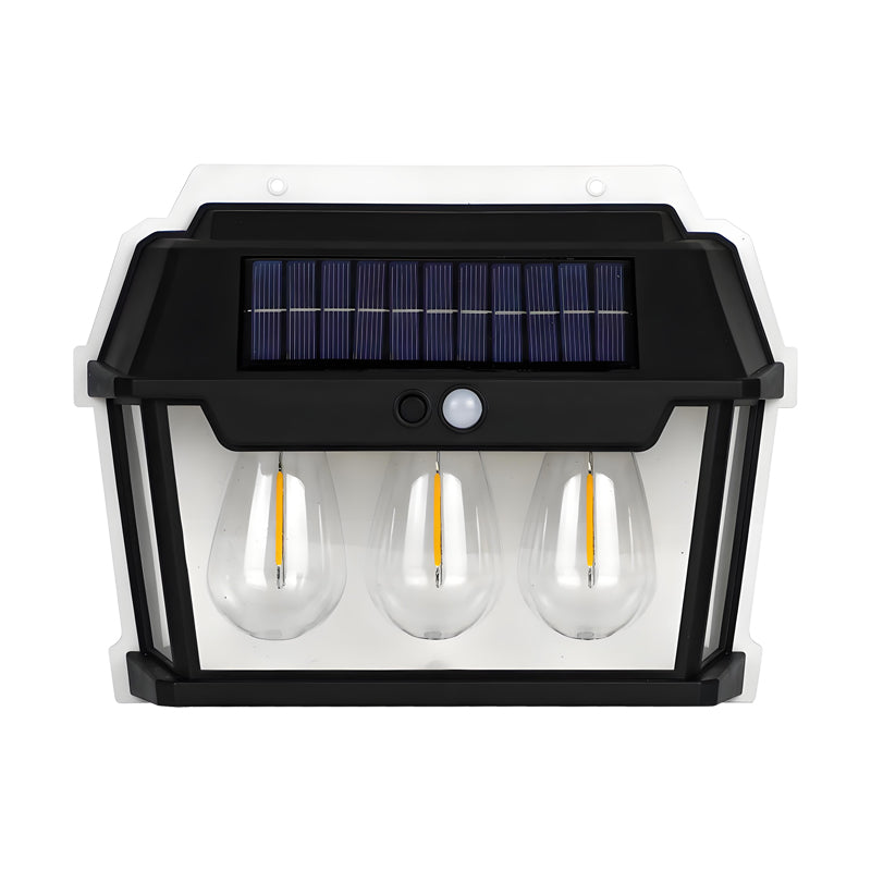 Lámpara Solar LED De Pared Con Sensor De Movimiento. Luz Exterior 28W C. 900 lúmenes. 3 niveles De Brillo.
