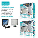 Lámpara Solar LED De Pared Split Con Panel Solar Separado. Luz Exterior De 30W Con Sensor De Movimiento. 104 LEDs. 3 Modos De Iluminación.