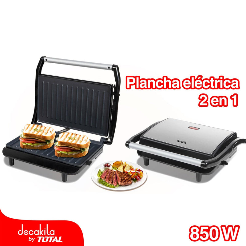 Plancha Eléctrica Para 2 Sandwich, 850W,120V/60Hz, L230xw145mm