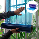 Film Protector Azul para Vidrios. Lámina Plástica para Ventanas. Película Protectora para Instalación y Remodelación. Rollo 60cmx200m. 0.04MM