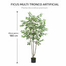 Planta Artificial Ficus Multi Tronco. Árbol Ficus para Interiores Realista. Altura de 180 cm.