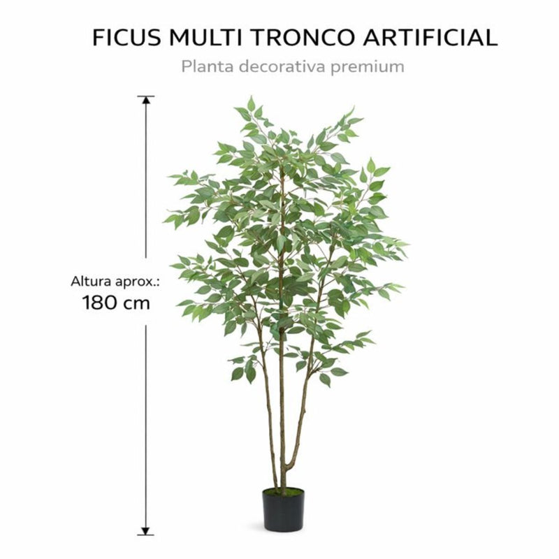 Planta Artificial Ficus Multi Tronco. Árbol Ficus para Interiores Realista. Altura de 180 cm.