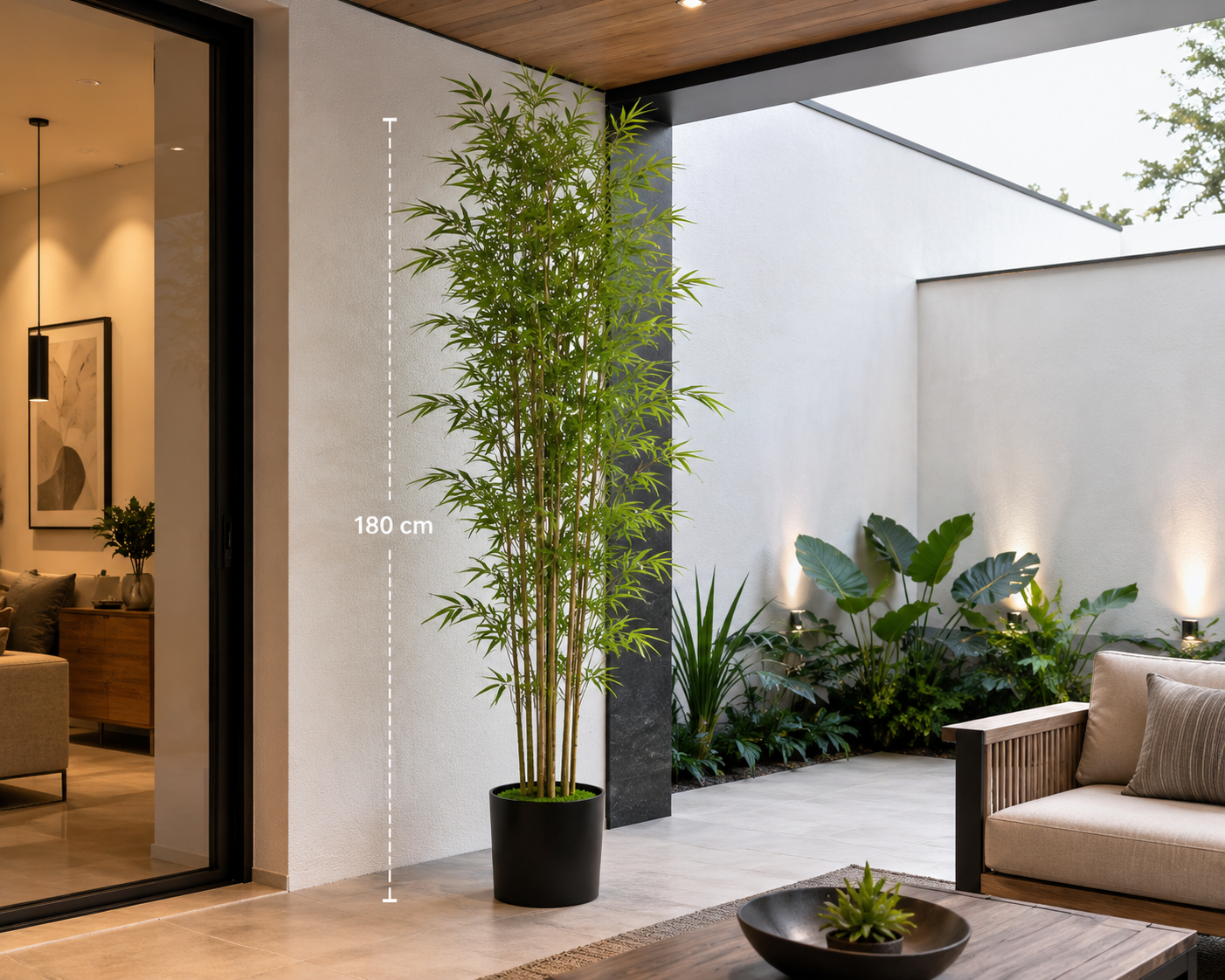 Planta tipo Bambú Artificial para Interior. Árbol de Bambú Decorativo 180cm.