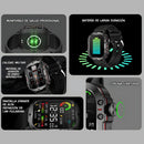 Smartwatch Con GPS Integrado Y Llamadas Bluetooth. Reloj Inteligente 1.96” HD.  Resistente al Agua 3ATM con Monitores de Salud. Color Negro.
