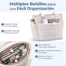 Bolso Tote Acolchado Grande Para Laptop 15.6". Bolsa universitaria De Hombro Ligera Con Múltiples Bolsillos Y Capacidad 20L. Color blanco.