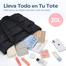 Bolso Tote Acolchado Grande Para Laptop 15.6". Bolso Universitario De Hombro Ligera Con Múltiples Bolsillos Y Capacidad 20L. Color negro.