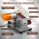 Lijadora de Banda 9000RPM con Motor 775 de Doble Eje. Afilador de Herramientas 110V con Control de 7 Velocidades. Incluye 30 Bandas de Lija y Accesorios.