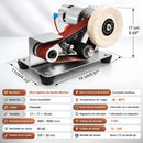 Lijadora de Banda 9000RPM con Motor 775 de Doble Eje. Afilador de Herramientas 110V con Control de 7 Velocidades. Incluye 30 Bandas de Lija y Accesorios.