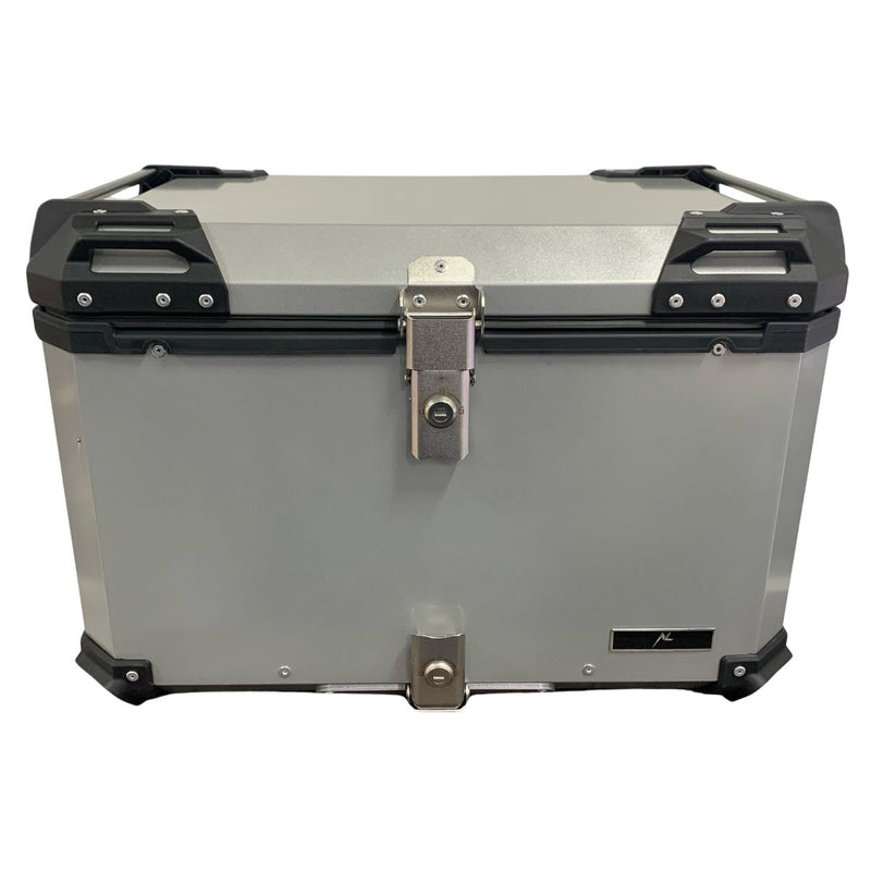 Baúl para Motocicleta Capacidad 55lt Color Negro Plateado