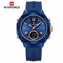 Naviforce Reloj Analógico y Digital Azul Oscuro con Pantalla LCD, Correa de Silicona, Diámetro de 35 mm y Resistencia al Agua 5 ATM.