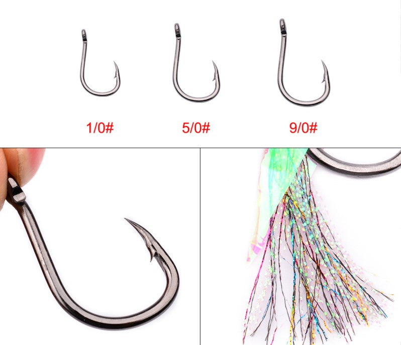 (5 piezas) Anzuelos de pesca con adorno señuelo.