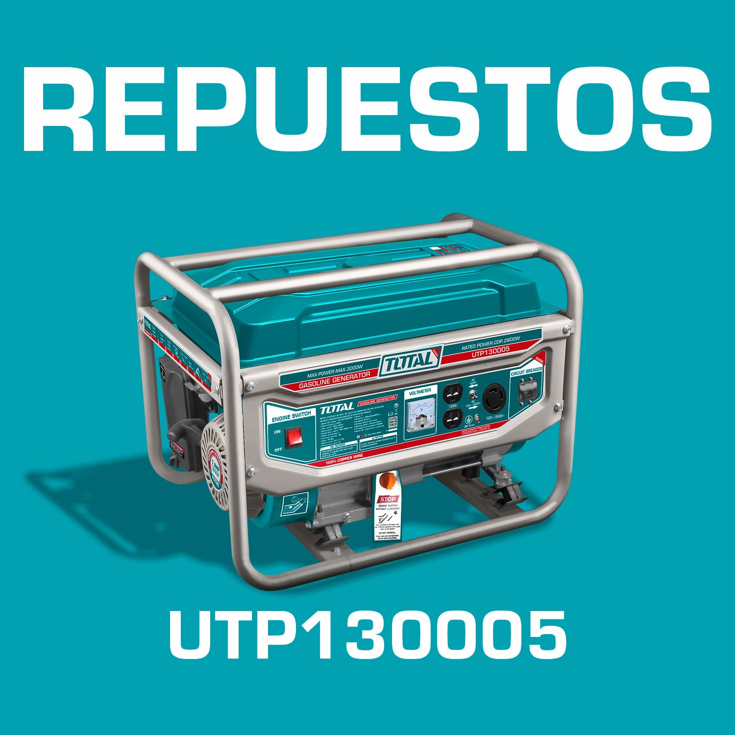 Generador gasolina Total 3000W codigo UTP130005