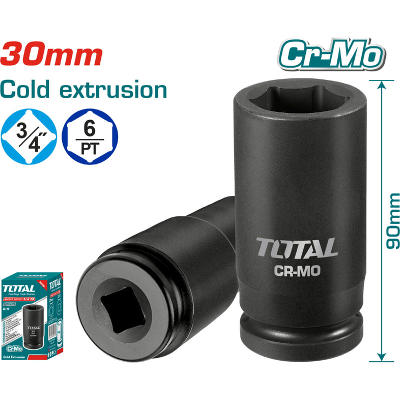 Dados sockets impacto 3/4" 30mm. Material CrMo