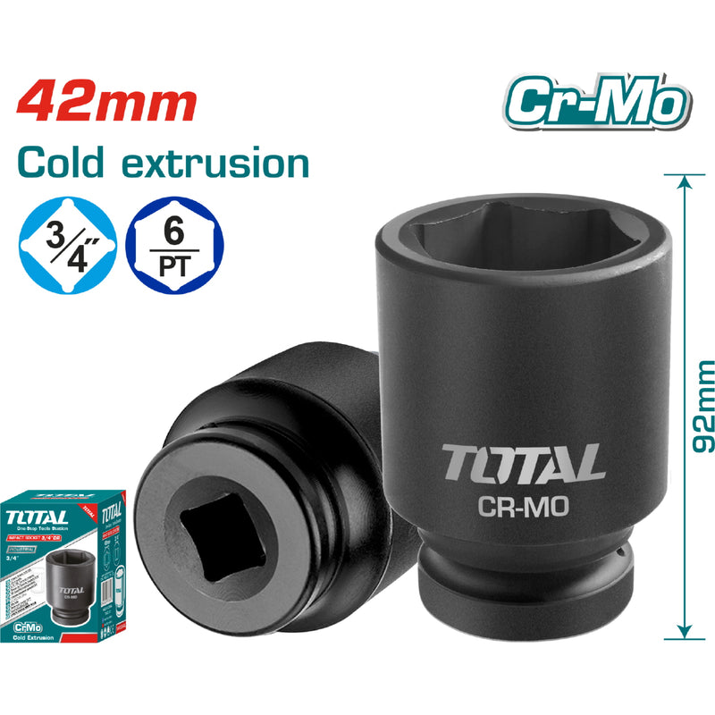 Dados sockets impacto 3/4" 42mm. Material CrMo